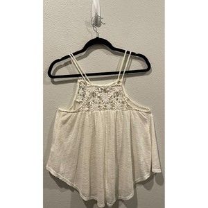 KIMCHI BLUE Cream Lace Tank Top